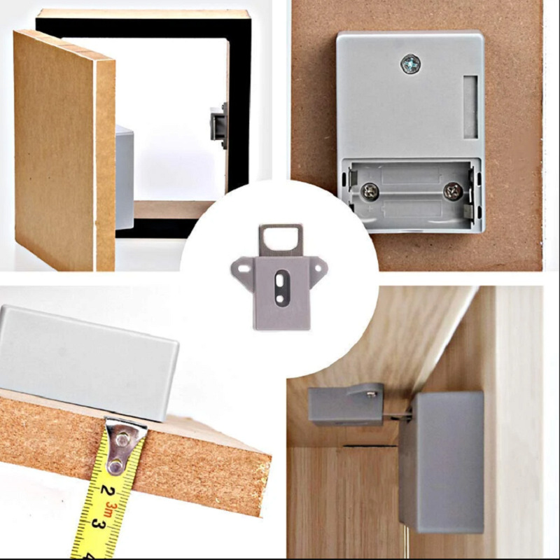 Open-Hole Free Drawer Lock Electronic Smart Sensor Lock Sauna Cabinet Wardrobe Lock Home File Cabinet Invisible Dark Lock