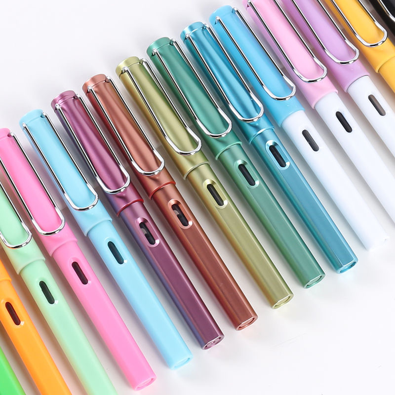 Students Colorful Hand-painted Pen Ink Ink Sac Dual-purpose Writing Office Male and Girl Universal Orthotypic Pen