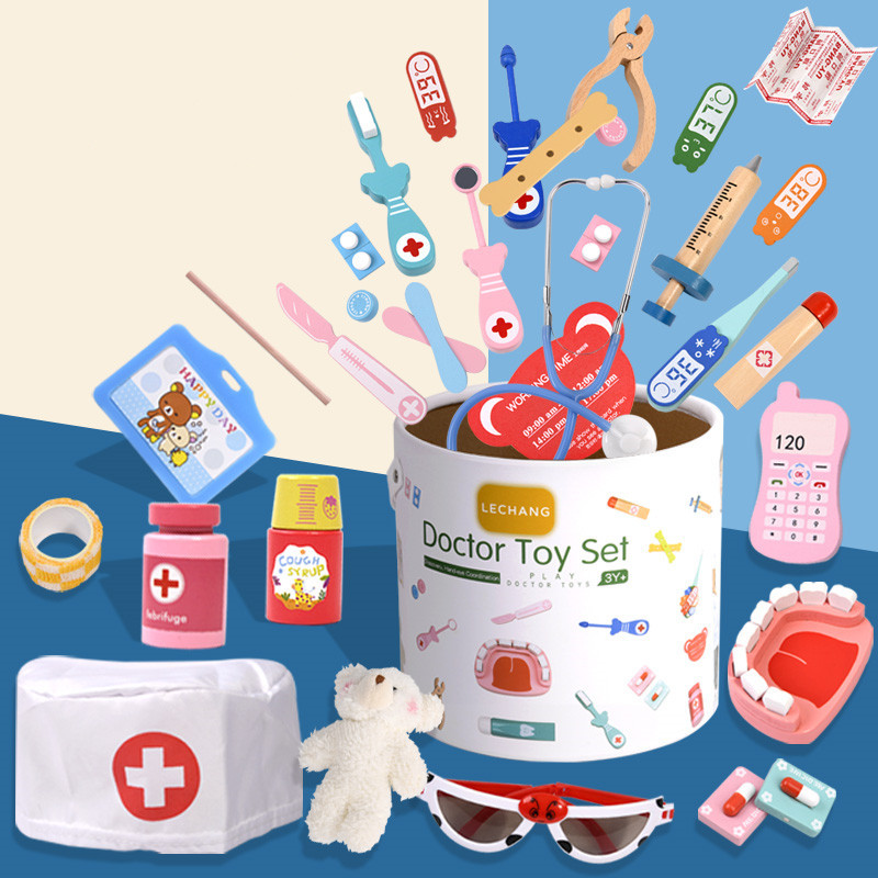 Foreign Trade Children's simulation doctor toy boys and girls play house role-playing nurse injection diagnostic device educational toy