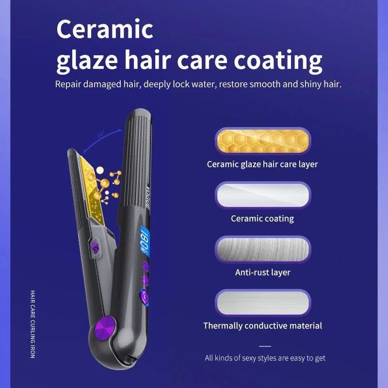 Roll straight splint portable hair curler straight Clip Smart Wireless hair straightener Amazon cross-border dedicated hair curler