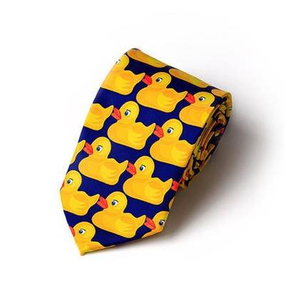 Printed tie yellow cartoon duck 8cm tie manufacturers wholesale polyester printed tie a generation of hair