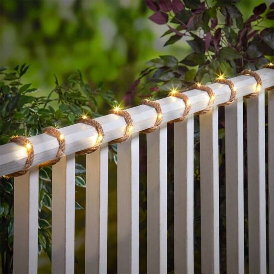 Solar hemp rope light string copper wire light led garden light string atmosphere light garden decoration light string fairy light