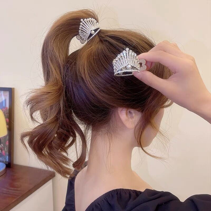 金属高ポニーテール髪爪合金ドリルクラウンサメクリップ固定ヘアピンヘアアクセサリー東大門スタイル|undefined