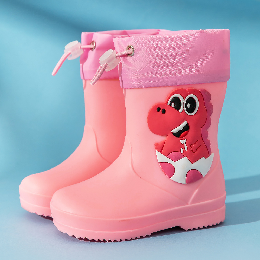 Fengqingfan children's rain boots for boys and girls children's rain boots non-slip girt waterproof children's cartoon student water shoes