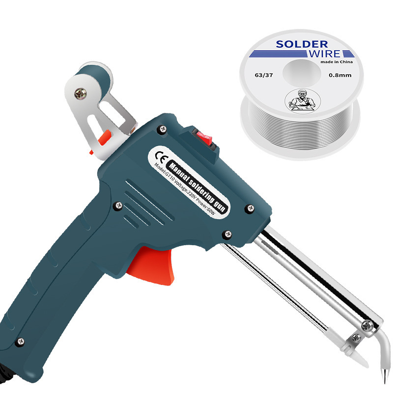External heating soldering gun Internal heating manual tin feeding handheld soldering gun set automatic 60W electric soldering iron manufacturer External heating soldering gun Internal heating manual tin feeding handheld soldering gun set automatic 60W electric soldering iron manufacturer