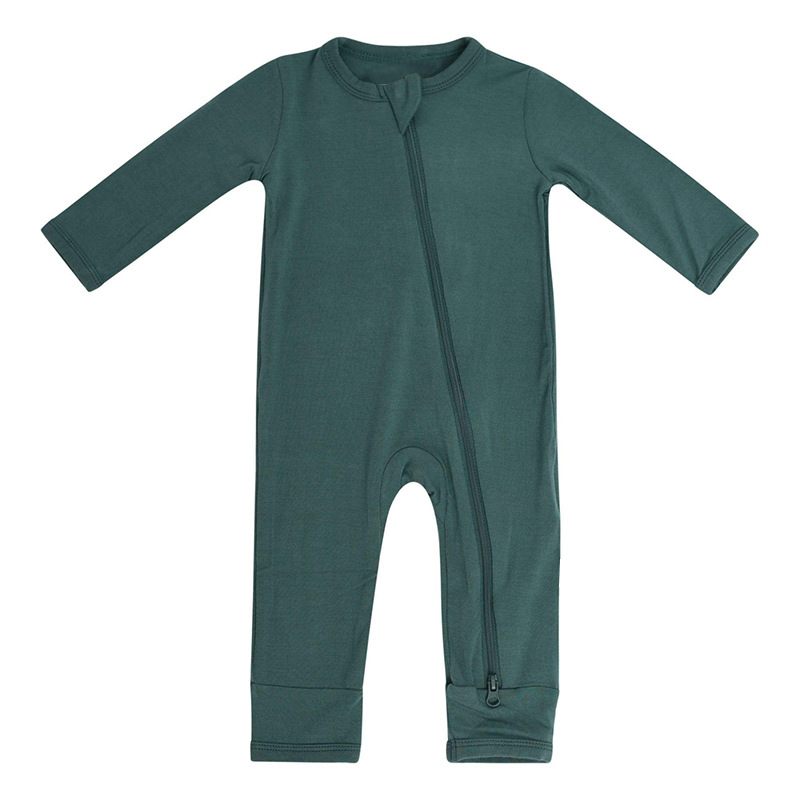 Foreign trade children's clothing bamboo fiber baby jumpsuit spring and autumn long sleeve newborn clothes baby climbing clothes zipper pajamas