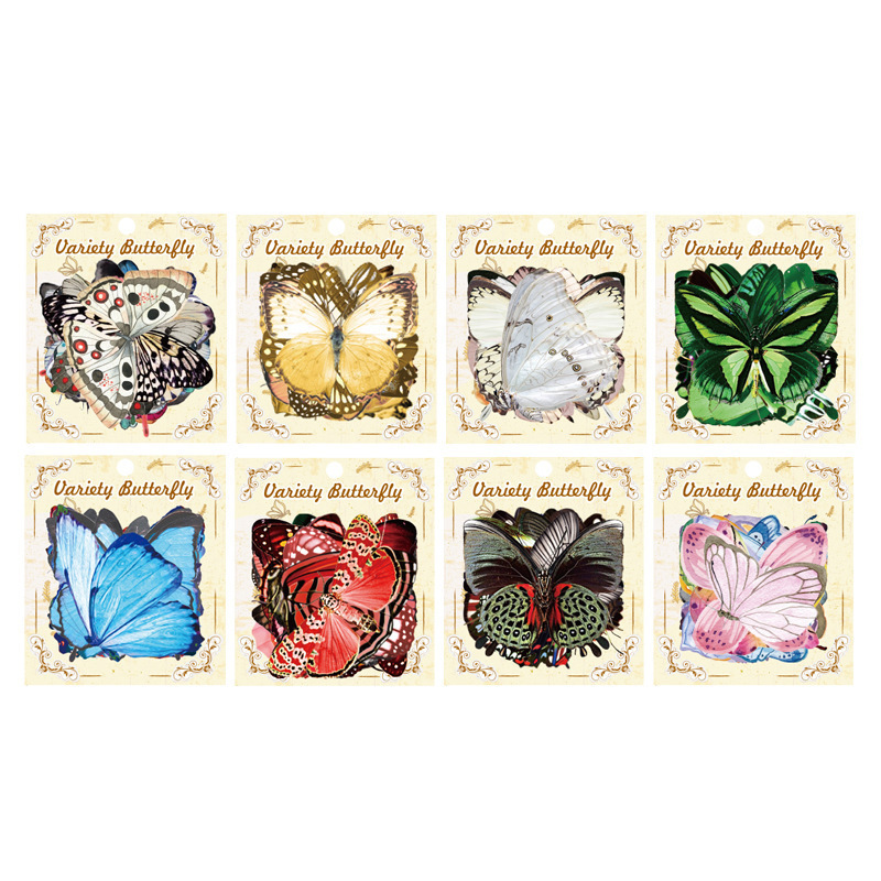 Variables Butterfly series Hand account diy stickers cute waterproof pvc children's stickers Korean goo card material paper wholesale