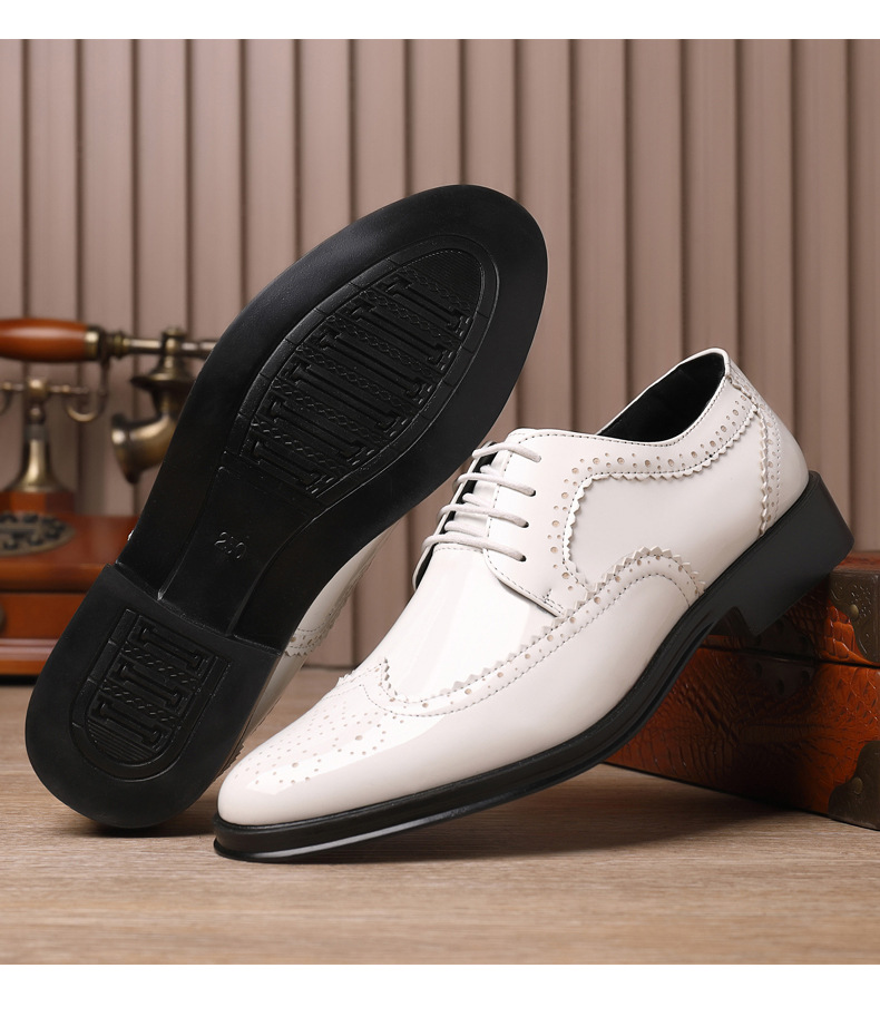 Spring New Bullock Carved Leather Shoes Patent Leather Gloss British Large Size Leather Shoes Studio Model Shoes for Groom Shoes_voghion.com