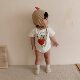 Ins Baby Jumpsuit 24 Summer New Love Bear Printed Harper Baby Bag Fart Suit