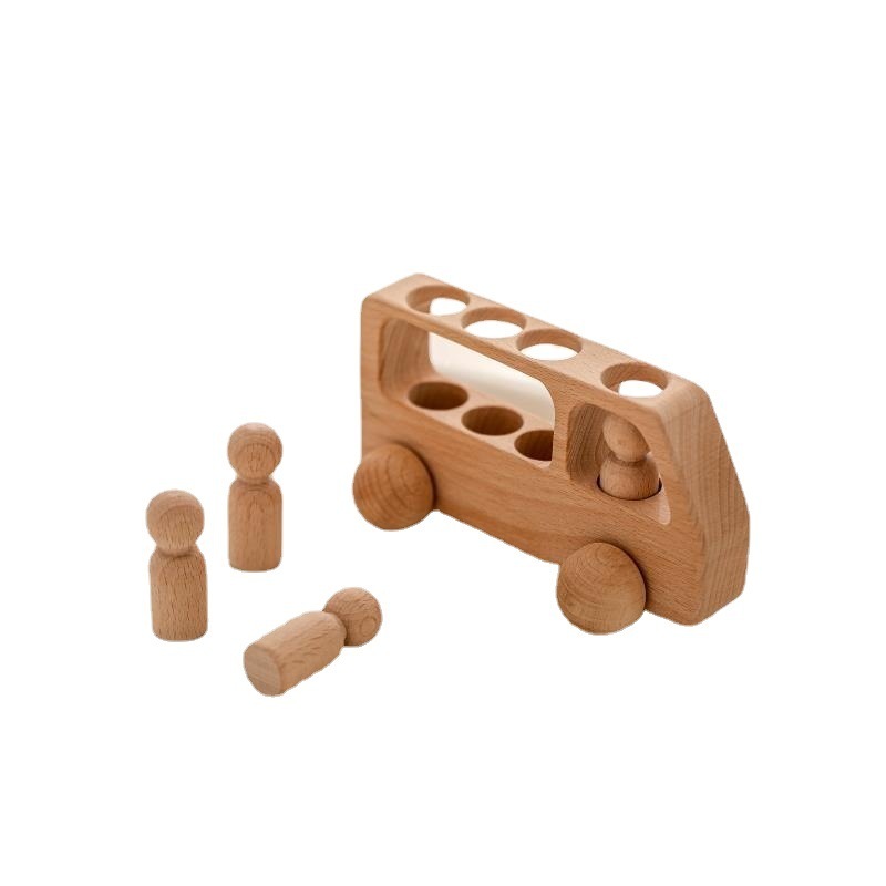 木製の無漆のケヤキの小人の車の幼児の赤ちゃんは穴の空間の敏感な時期の子供の益智の早教のおもちゃを塞ぎます。|undefined