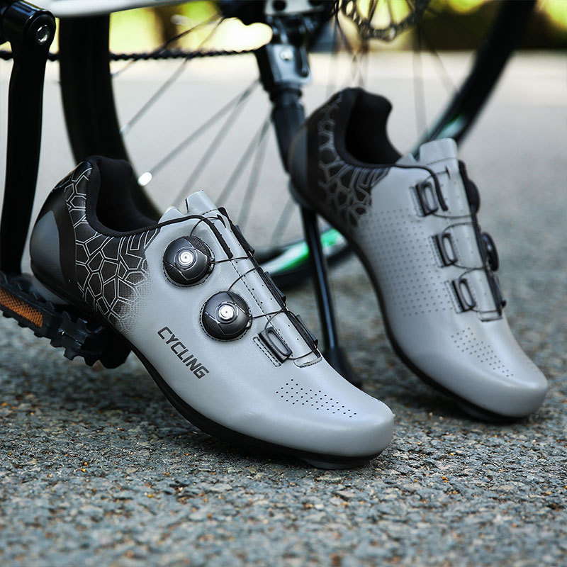 Cross-border New Road Bike Riding Shoes Lockless Casual Hard Bottom Bicycle Shoes Mountain Bike Lock Shoes Bicycle Shoes Manufacturers