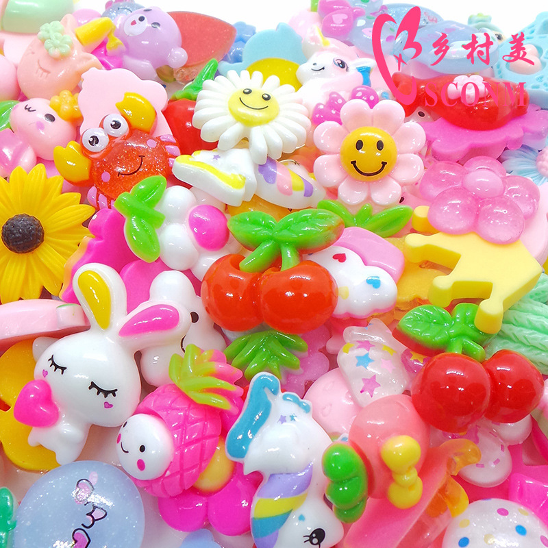 Rural beauty cartoon mixed resin jewelry accessories handmade diy hair accessories material cream glue mobile phone shell patch
