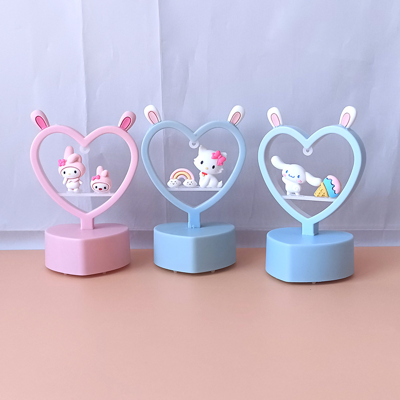 Tiktok same rabbit ears cute DIY Yugui dog creative love romantic night light led table lamp bedside lighting