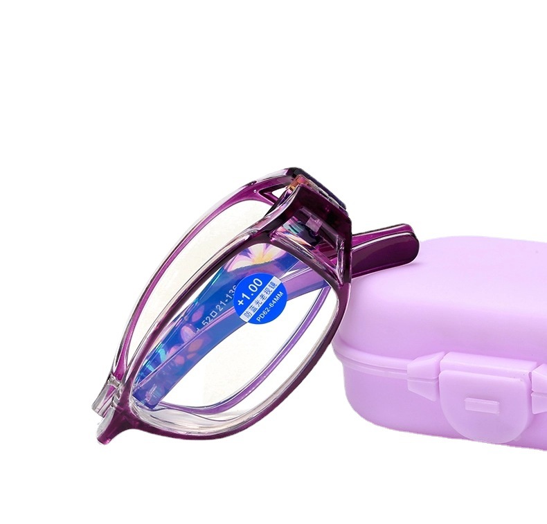 Popular printed folding reading glasses lightweight portable HD anti-blue light reading glasses for men and women old glasses wholesale