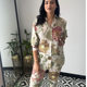 Amazon in stock foreign trade women's suit 2024 New shirt cropped pants fashion floral print two-piece set