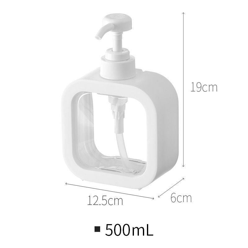 Square Lotion Bottle White 500ml Plastic Bottle Pressing Hand Soap Body Soap Home Travel New Style Bottle