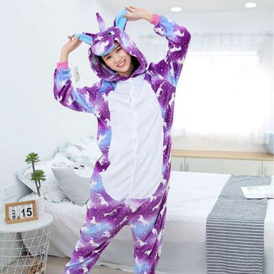 New cartoon conjoined Tianma autumn and winter flannel animal pajamas toilet version of home clothes wholesale a generation of hair