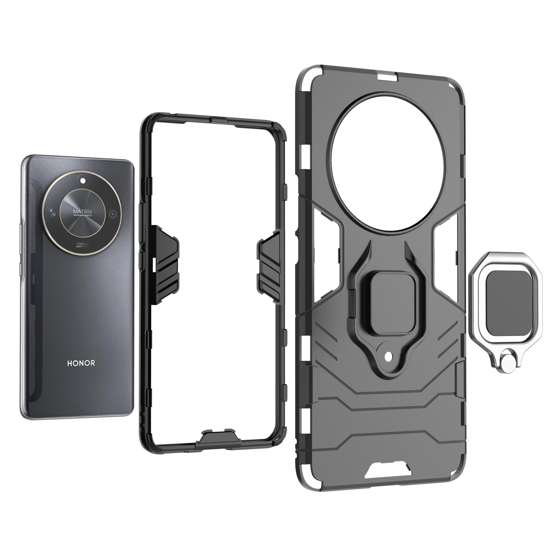 Suitable for Huawei Honor X50 Panther Phone Case Honor X9b Iron Man 2-in -1 Anti-drop Protective Case