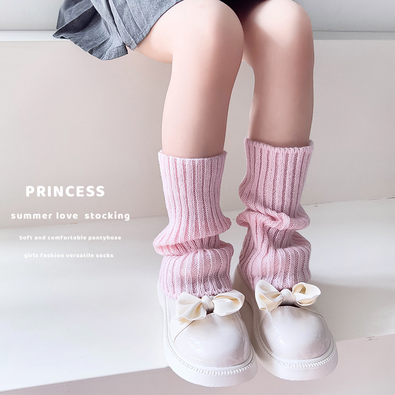 Children's Dopamine Girls Socks Spring and Autumn Knitted Lolita Leg Jacket Macaron Color Baby Pile Socks Factory Batch