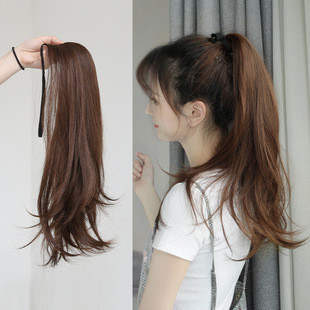Wig Ponytail Women's Curly Hair Tie-up Invisible Natural Cyber Celebrity Braid Micro-Roll Long and Short Fake Ponytail High Ponytail