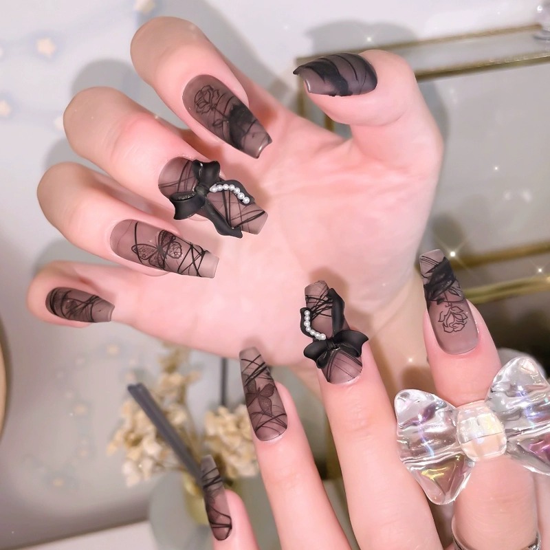 Nail stretch brushed glue Japanese style canned metal painted Spider glue black and white pull constantly silk Nail Polish glue