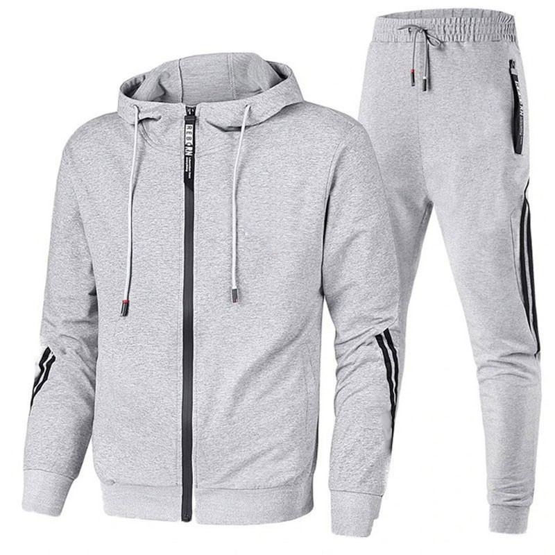 Factory wholesale production Spring and Autumn sports trend suit men's hooded sweater men's and women's running leisure sports suit