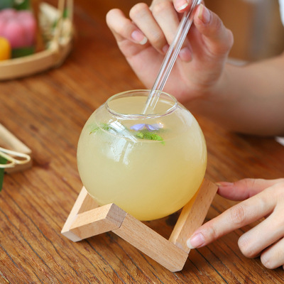 Personality Moon Cup Round Ball Glass Ice Hockey Cup Atmosphere Sense Wine Cup Coffee Cup Beverage Cup Fruit Juice Cup