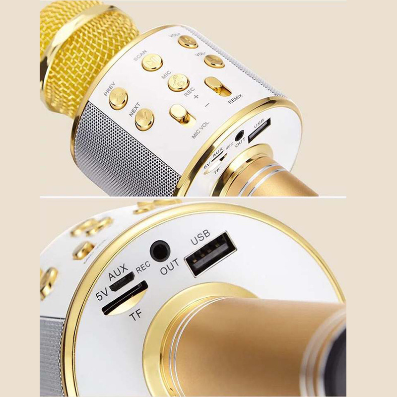 Mobile phone universal karaoke ws-858 live broadcast wireless Bluetooth audio microphone integrated children KTV family microphone