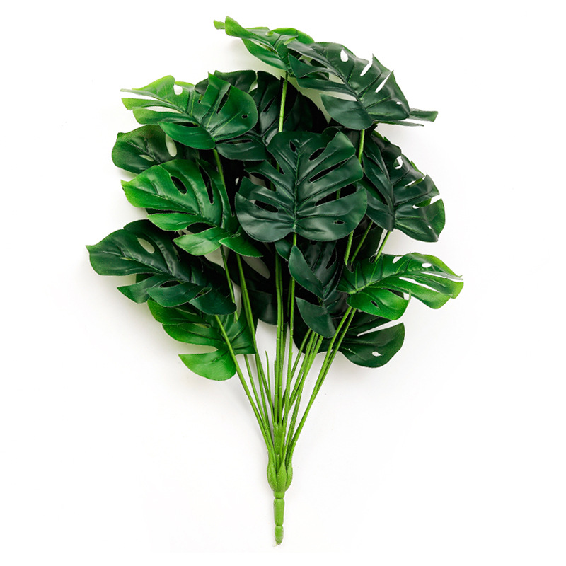 Artificial Plastic 18-head turtle leaf living room decoration potted green plant background wall flower arrangement green artificial turtle leaf