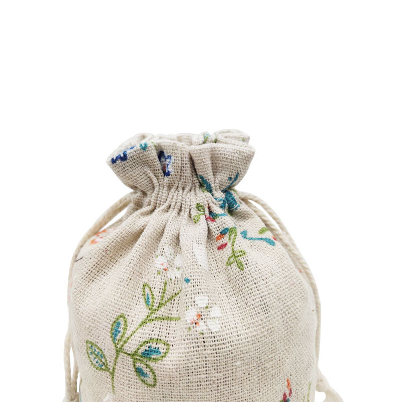 Factory wholesale mosquito repellent sachet bag printed cotton drawstring bag cotton linen bag Chinese herbal medicine sachet packaging empty bag in stock