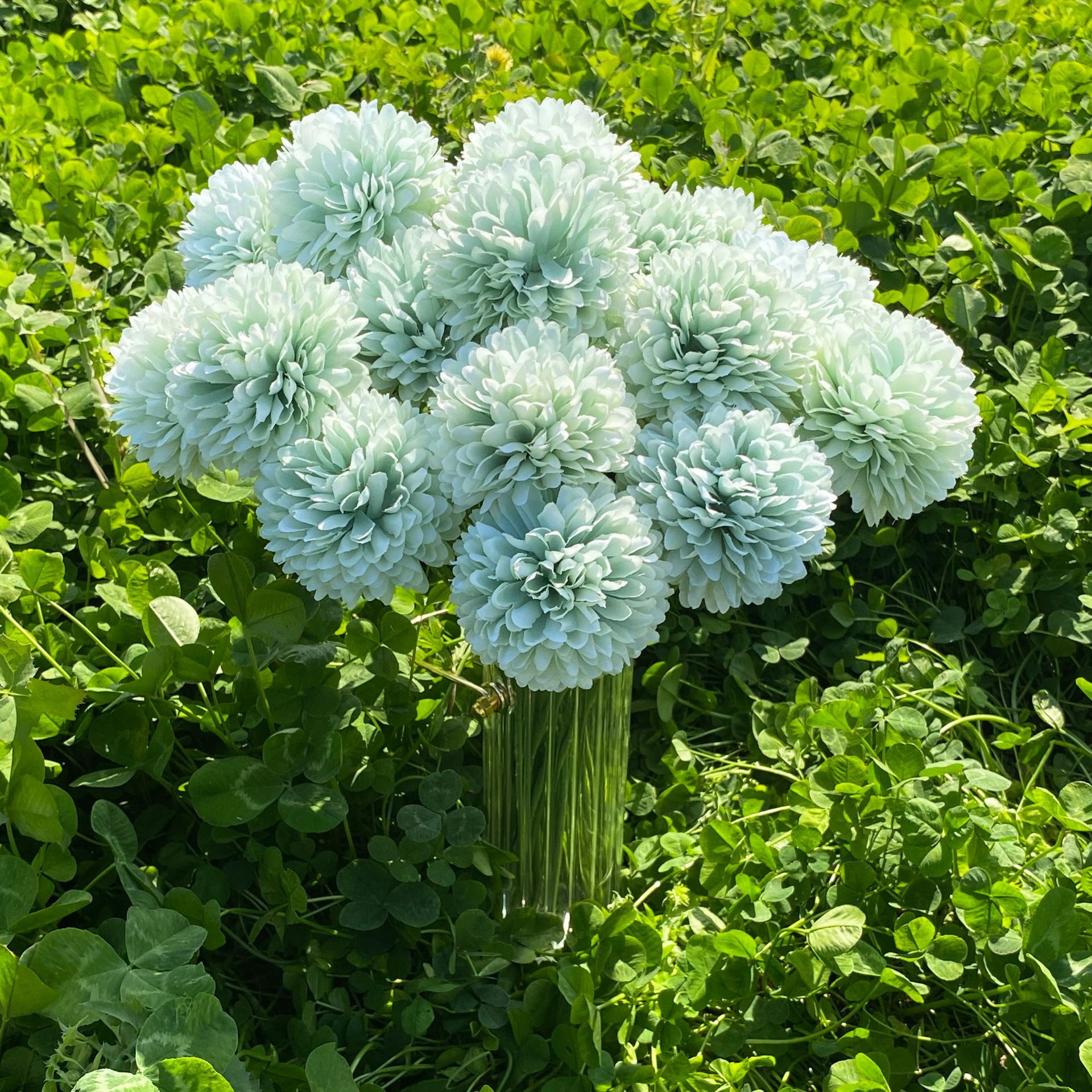 Single ball chrysanthemum artificial flower single head ping-pong chrysanthemum onion flower home living room single bunch of dandelion gerbera spot