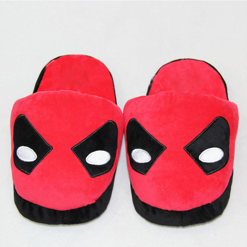Creative Cartoon Marvel Spiderman Batman Plush Slippers Superman Deadpool Warm Cotton Slippers Half Pack Home Cotton Shoes