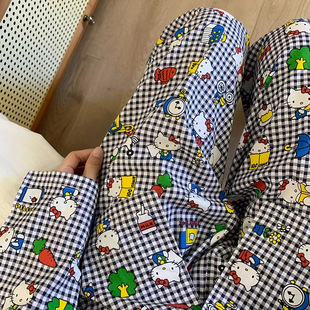 Walking pants hellokitty cartoon pajama pants women's spring and autumn summer loose home air conditioning trousers casual pants outer wear