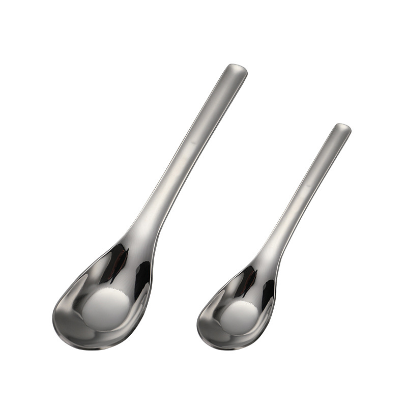 304 Stainless Steel Ingot Spoon Thickened and Deepened Spoon Household Soup Spoon Children's Baby's Kindergarten Spoon Small Spoon