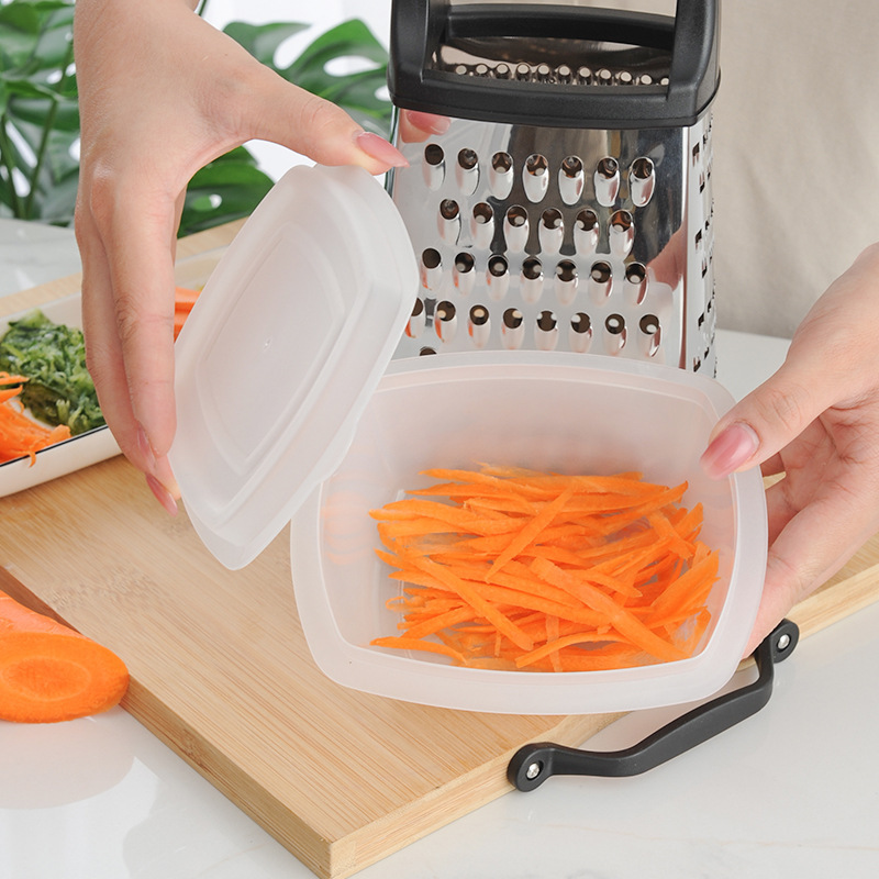 Spot kitchen gadget four-sided grater potato grater with base Box storage fruit vegetable grater