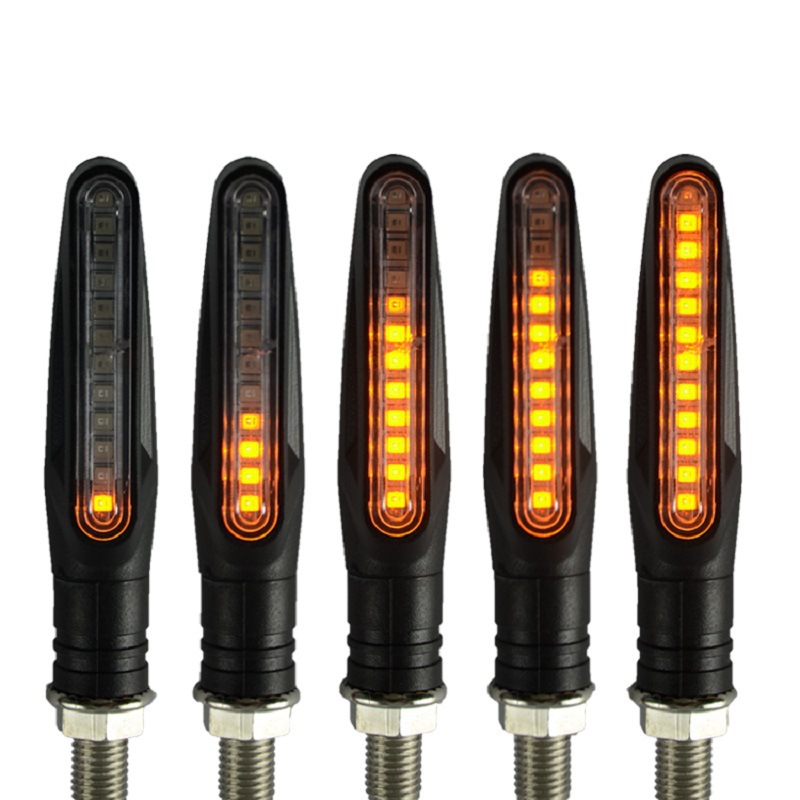 Motorcycle one-word running water turn signal LED one-word strip running Water Light 12V model running water turn signal accessories