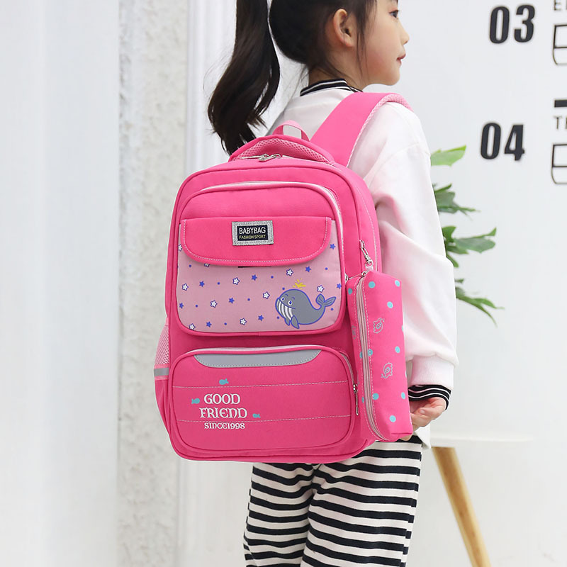 Korean Style Schoolbag for Primary School Boys and Girls 6-12 Years Old Backpack Lightweight Decompression 1-3-4-6 Grades