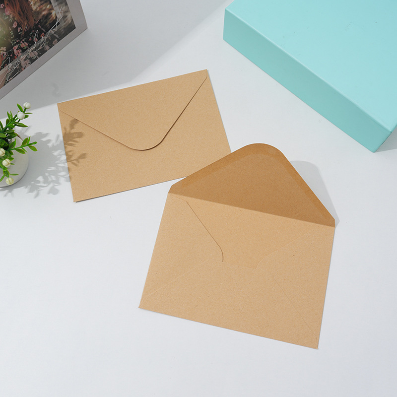 Simple Retro Kraft Paper Envelope White Greeting Card Time and Space Love Letter Envelope Bag Postcard Invitation Letter Storage Bag