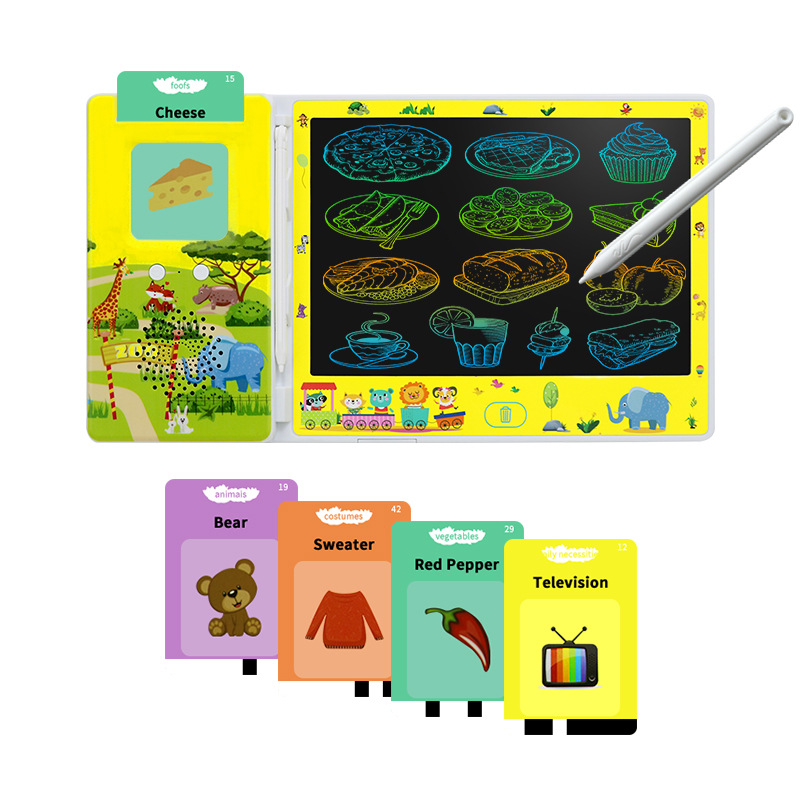 Children's card machine painting all-in-one machine bilingual Enlightenment puzzle card insertion machine children's painting handwriting board early education machine