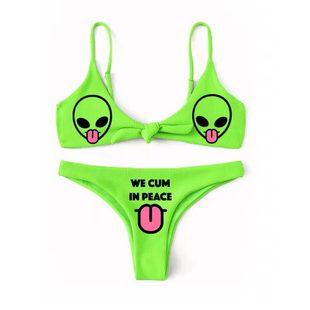New Funny European and American Foreign Trade Bikini Offset Sexy Curve Skull Strapless Swimsuit for Women