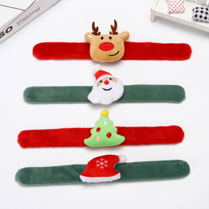 Creative Christmas Children's Gift Luminous Santa Claus Snowman Clap Ring Bracelet Christmas Gift Snap Ring