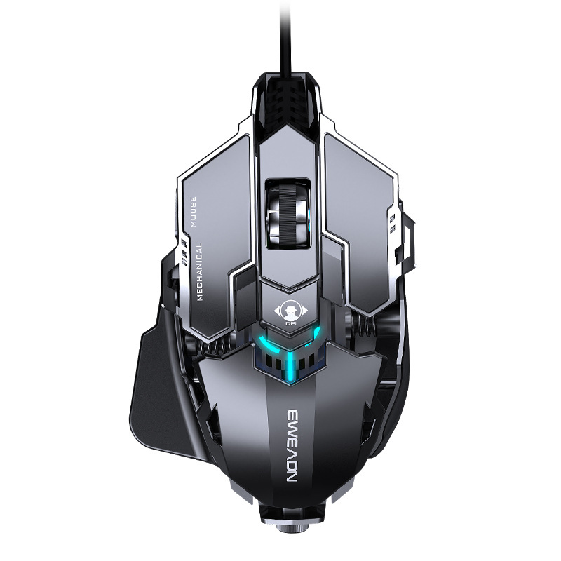 Forerunner MK500 gaming mouse wired mechanical macro desktop computer metal weighted USB mute peripherals