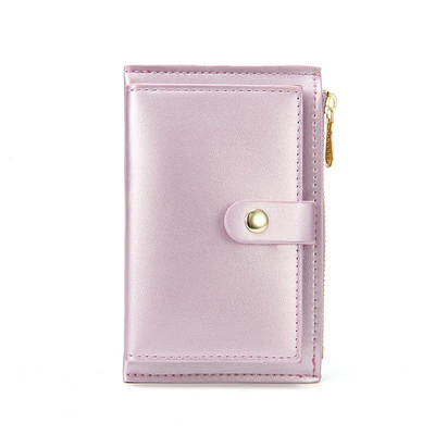 HAITAO Wallet Women's Simple New Korean-style Pearlescent Small Wallet Zipper Bag Multi-card Bits Student Coin Purse Card Bag