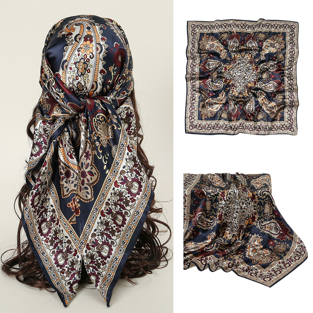 New Leopard Snakeskin Scarf Printed 90 Large Square Scarf Silk Scarf Women's Decorative All-match Scarf Silk Scarf