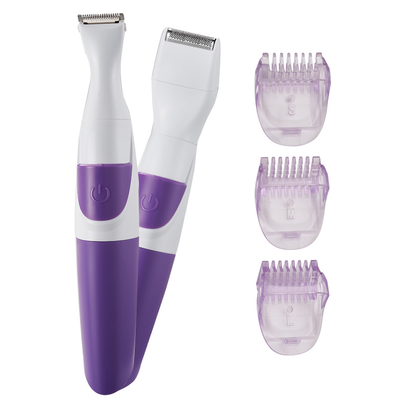 Two-in-one electric shaver women's hair removal device hair repair knife portable Shaver women's battery cross-border new
