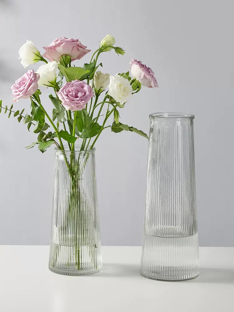 Simple Creative Transparent Glass Vase Desktop Aquatic Rose Flower Bottle Nordic Instagram Style Living Room Flower Ornaments