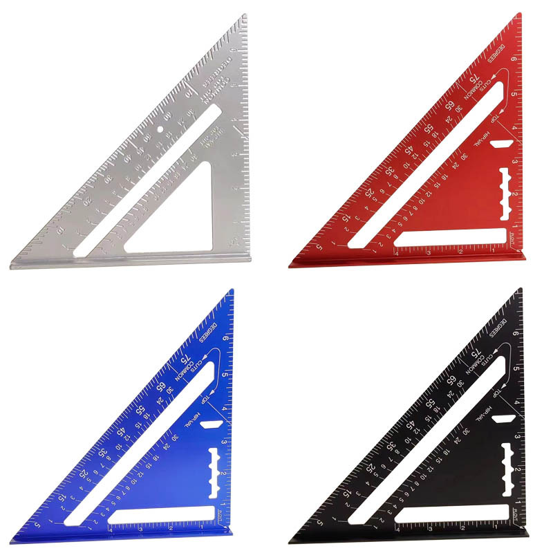 Yun Bei woodworking triangle ruler aluminum alloy woodworking right angle ruler 7inch English/metric 90 degree angle ruler