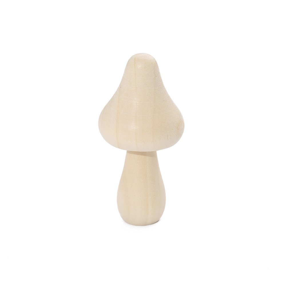 New spot wooden mushroom children's painted toys modern wind home ornaments solid wood small mushroom manufacturers wholesale