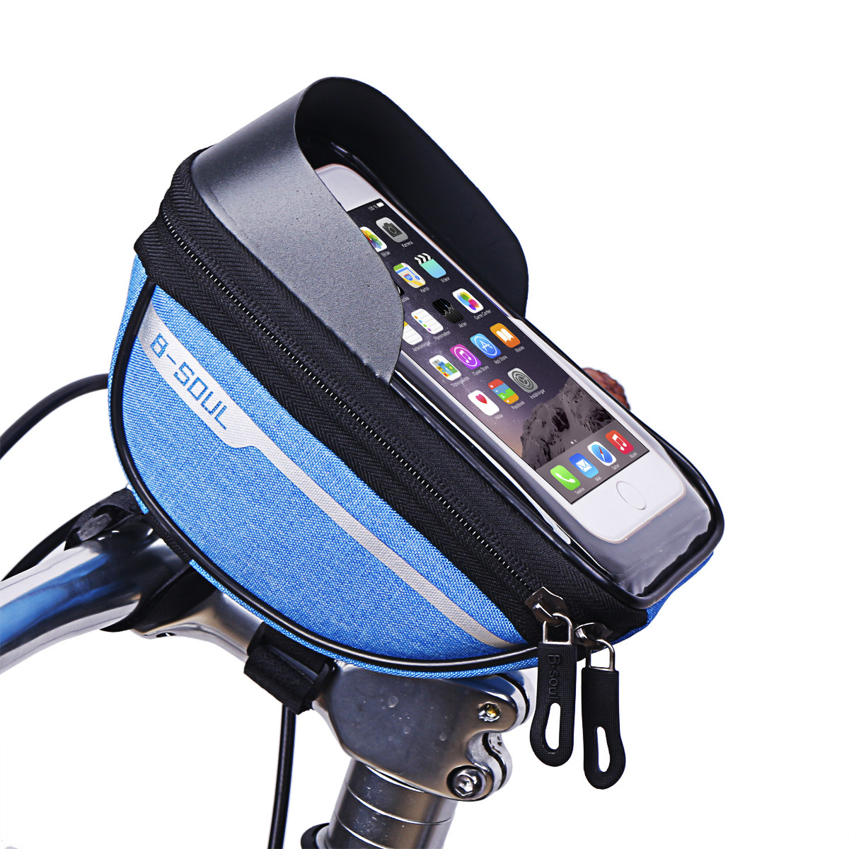 B- SOUL bicycle bag bicycle handlebar bag front beam brim bag riding water-repellent bag touch screen mobile phone bag_voghion.com