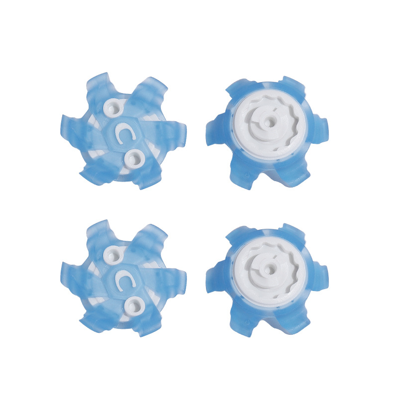 Factory direct supply golf spikes new white and blue three-color optional fast rotating spikes short teeth with holes C- 86